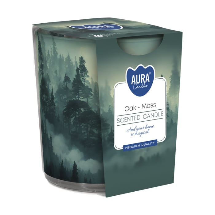 Уцінка! Ароматична свічка в склянці Bispol Scented Candle Oak-Moss Дуб-мох, 100 г (sn72s-58)